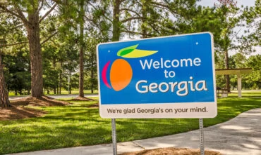 welcome to georgia sign off of the road