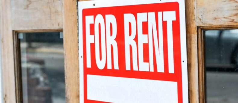 red for rent sign