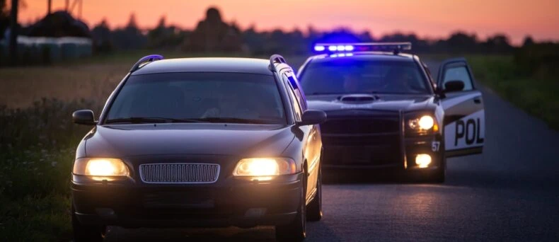 car getting pulled over by cop