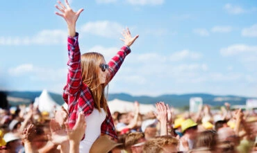 Young people at a music festival