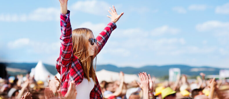 Young people at a music festival