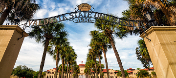 VALDOSTA, GA - OCT. 4: Front gateway at Valdosta State University in Valdosta, Ga., on Oct. 4, 2021. More than 13,000 students attend the school in south Georgia.