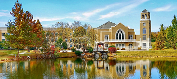 Reflection by the lake in Perimeter Church GA.