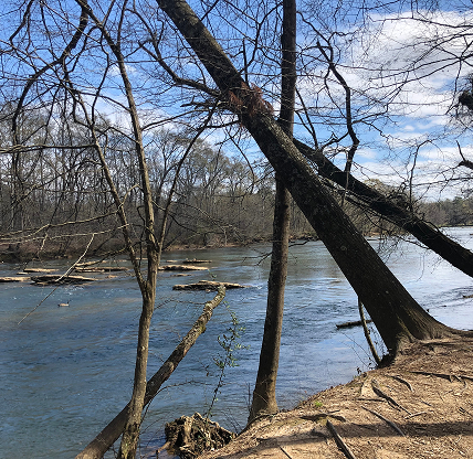 Beautiful clear water and weather during Spring in Chattahoochee River National Recreation Area at Sandy Spring and Dunwoody cities – cheap car insurance in Georgia.
