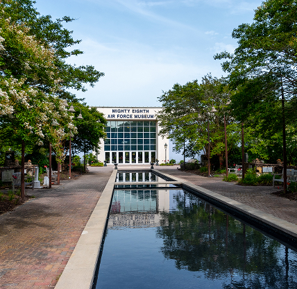 Pooler, GA - Feb 18 2021: The Front of the National Museum of the Mighty Eighth Air Force